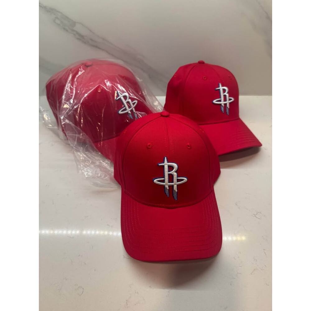 Lot of 7 Houston Rockets Basketball NBA Red City Edition Baseball Hat